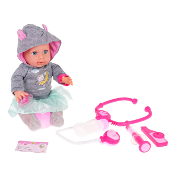 Interaktywna Lalka Marysia + Akcesoria Lekarza dla dzieci 3+ Ruchome elementy + Odgłosy + Efekt gorączki